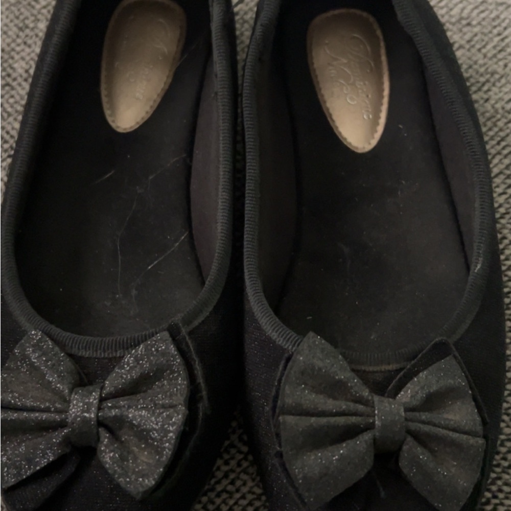 Elegant Black Bow Flats